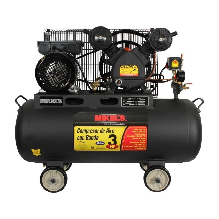MIKELS-CA-3HP60 / CA-3HP60 Compresor de aire 3 HP con banda (60 lts)