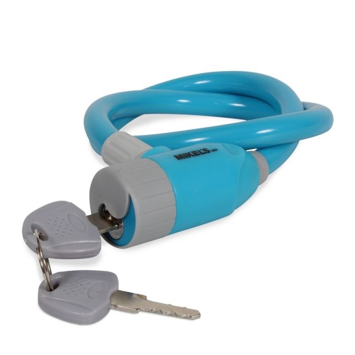 MIKELS-CCA-65 / CCA-65 Cable candado con llaves, color azul (65 cms)