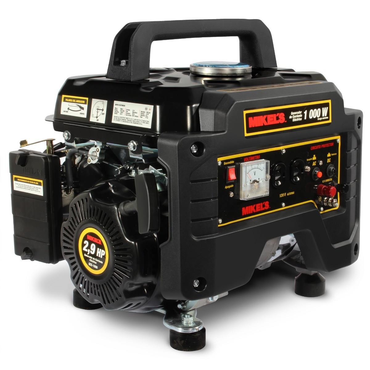 MIKELS-GCE-1000 / GCE-1000 Generador de corriente eléctrica motor 4 tiempos (1,000 W / 2.9 HP)