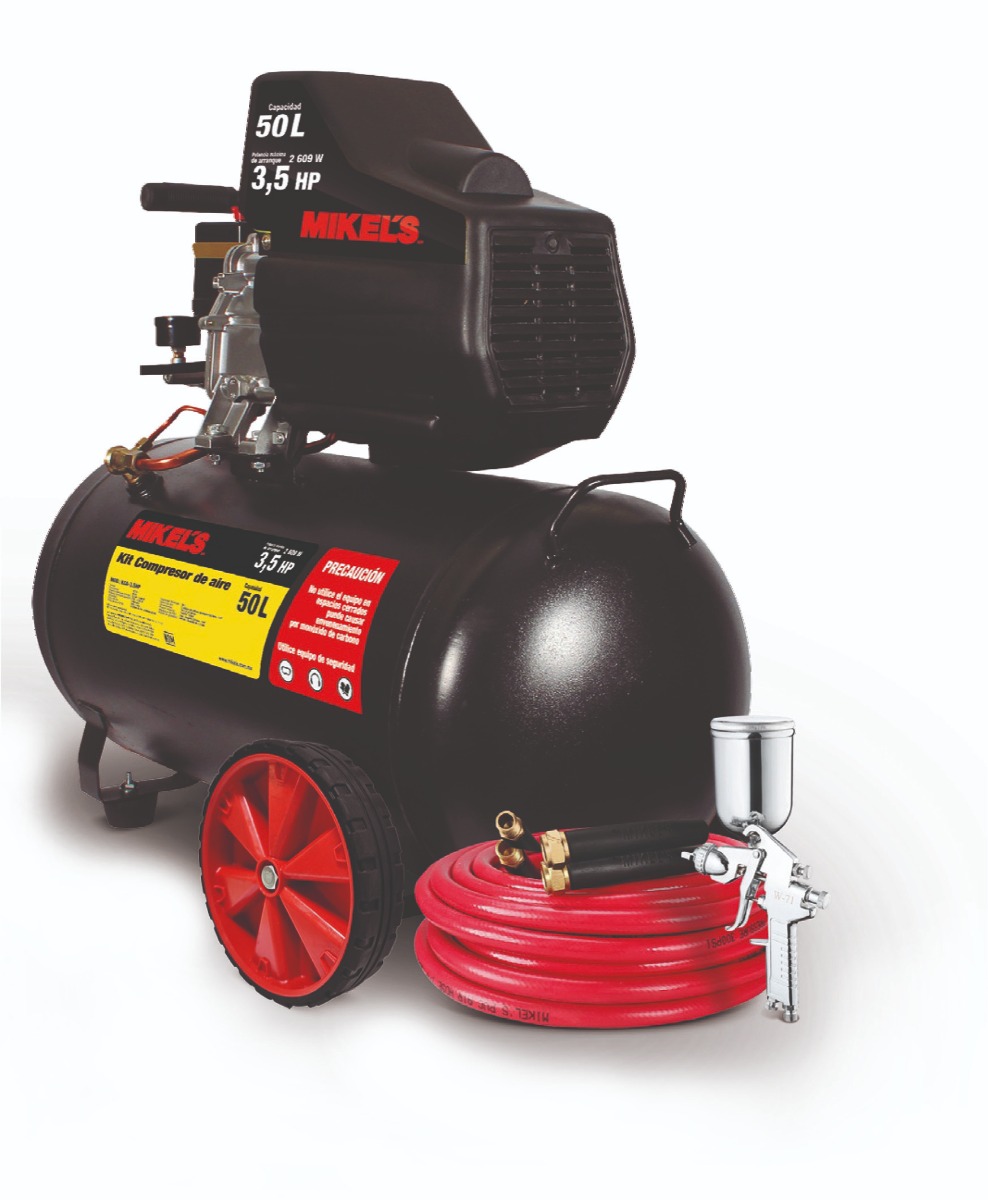 MIKELS-KCA-3.5HP / KCA-3.5HP Compresor de aire 3.5 HP con kit neumático (50 lts)