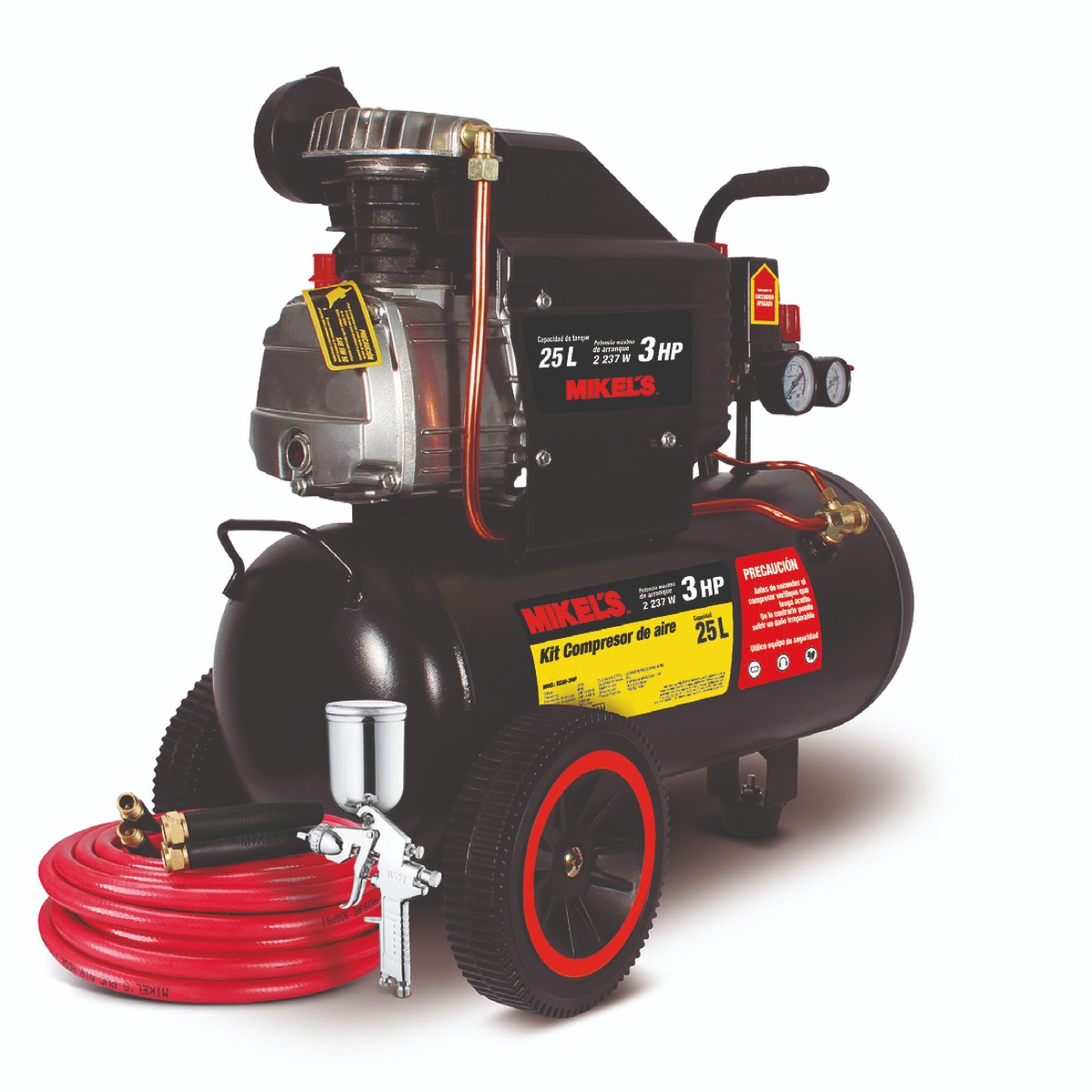 MIKELS-KCAI-3HP / KCAI-3HP Compresor de aire 3 HP con kit neumático (25 lts)