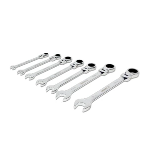 Llaves combinadas con matraca cabeza flexible (set 7 pzas)