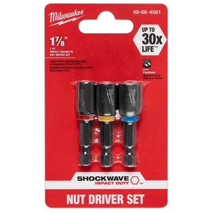 MILWAUKEE-49664561 / 49664561 Adaptadores Impacto Magnético Shockwave 3 Pzs Milwaukee 49664561