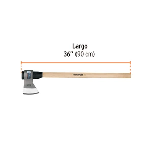 Hacha media labor 3-1/2 lb, mango de madera 36