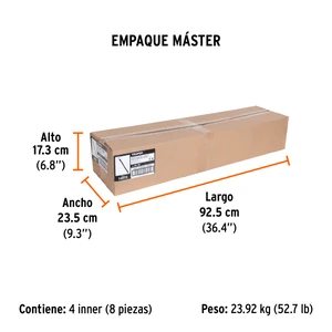 Hacha media labor 4 lb, mango de fibra de vidrio 36