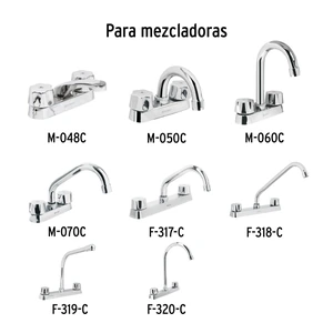 Foset Juego de manerales hex metálicos p/lav-fregadero,cromo,Basic