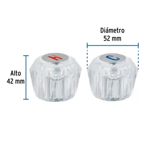 Foset Juego 2 manerales acrílico trans p/lavabo y fregadero, Basic