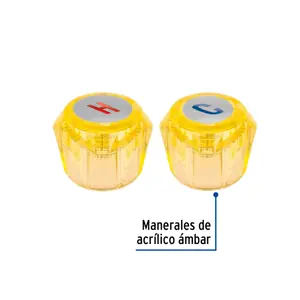 Foset Juego 2 manerales acrílico ámbar p/lavabo y fregadero, Basic
