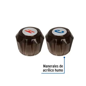 Foset Juego 2 manerales acrílico humo p/lavabo y fregadero, Basic