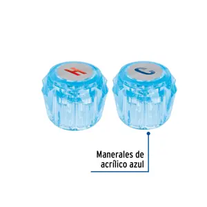 Foset Juego 2 manerales acrílico azul p/lavabo y fregadero, Basic