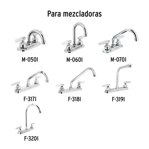 Foset Juego de manerales cono p/lavabo-fregadero, cromo, Basic
