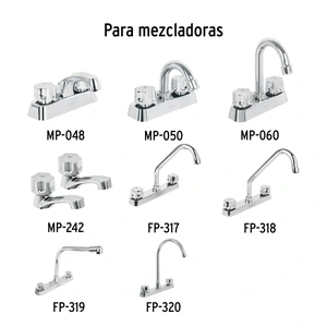 Foset Juego de manerales hex de ABS p/lav-fregadero, cromo, Basic