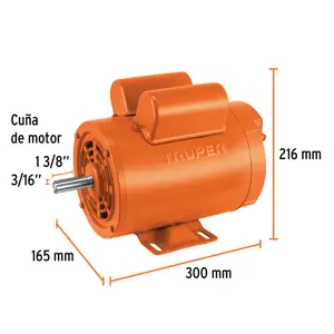 Truper Motor eléctrico monofásico de 1 1/2 HP, baja velocidad