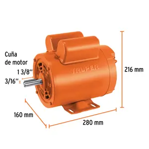 Motor eléctrico monofásico de 1 HP, baja velocidad, Truper