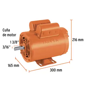 Motor eléctrico monofásico de 2 HP, alta velocidad, Truper
