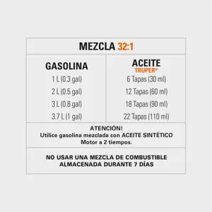 16615 / MOT-3314 Motosierra 33 cc a gasolina con barra de 14