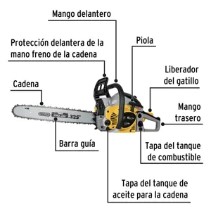 Motosierra 45 cc a gasolina con barra de 18