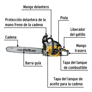 Motosierra 45 cc a gasolina con barra de 20