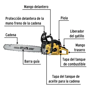 Motosierra 60 cc a gasolina con barra de 20