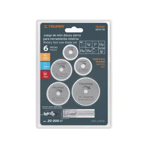 Kit de minidiscos sierra p/herramienta rotativa,5 pzs,TRUPER