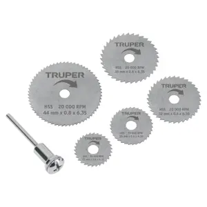 Kit de minidiscos sierra p/herramienta rotativa,5 pzs,TRUPER