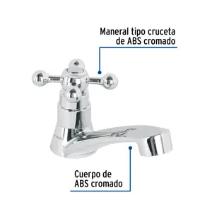 Foset Llave individual para lavabo, ABS, maneral cruceta, Basic