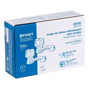 49308 / MP-242 Foset Juego 2 llaves plásticas individuales para lavabo, Basic