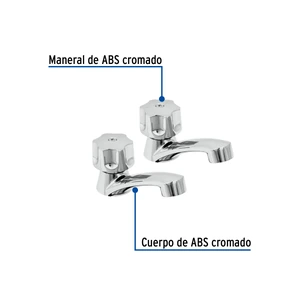 Foset Juego 2 llaves plásticas individuales para lavabo, Basic