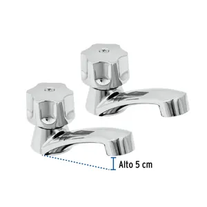 Foset Juego 2 llaves plásticas individuales para lavabo, Basic