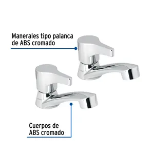 Foset Juego 2 llaves para lavabo, ABS, manerales palanca, Basic