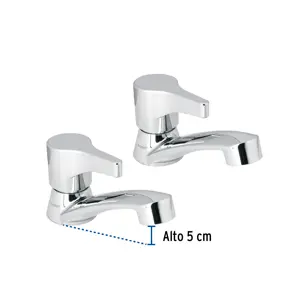 Foset Juego 2 llaves para lavabo, ABS, manerales palanca, Basic