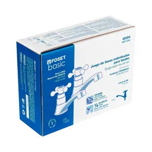 Foset Juego 2 llaves para lavabo, ABS, manerales cruceta, Basic
