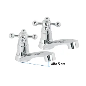 Foset Juego 2 llaves para lavabo, ABS, manerales cruceta, Basic