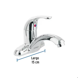 Monomando plástico para lavabo, nariz curva, Foset Basic