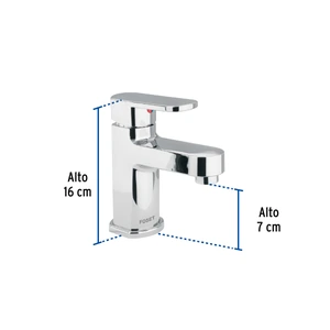 Monomando plástico para lavabo, maneral plano, Foset Basic