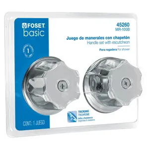 45260 / MR-100B Foset Juego de 2 manerales metálicos para regadera, en blíster