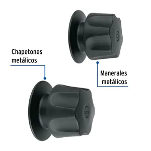 Foset Juego de 2 manerales hex. metálicos negro p/regadera, Basic