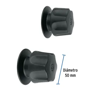 Foset Juego de 2 manerales hex. metálicos negro p/regadera, Basic