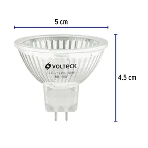 Lámpara de halógeno 50 W tipo MR 16 base GU5.3, Volteck
