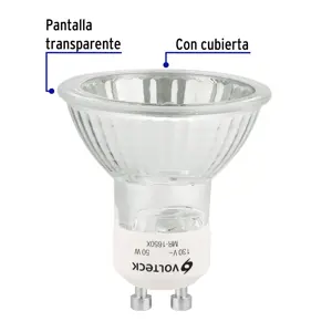 Lámpara de halógeno 50 W tipo MR 16 base GU10, Volteck