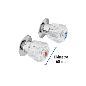 Foset Juego de 2 manerales acrílico trans. para regadera, Basic