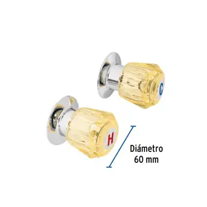 Foset Juego de 2 manerales acrílico ámbar para regadera, Basic