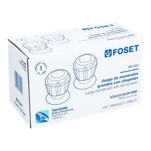 49463 / MR-200H Foset Juego de 2 manerales acrílico humo para regadera, Basic