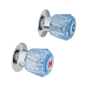 49461 / MR-200Z Foset Juego de 2 manerales acrílico azul para regadera, Basic