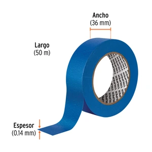 Cinta masking tape azul de 1-1/2