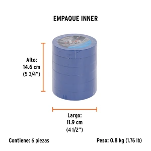 Cinta masking tape azul de 1