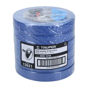 Cinta masking tape azul de 3/4