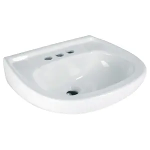 Lavabo cerámico con rebosadero, blanco, FOSET