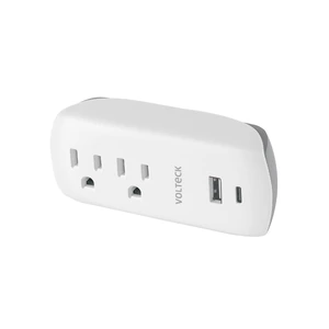45836 / MUL-202U Multicontacto de pared, 2 contactos y 2 USB A+C, VOLTECK