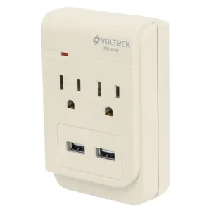 46088 / MUL-230U Volteck Multicontacto, 2 entradas,con 2 entradas USB, aterrizado